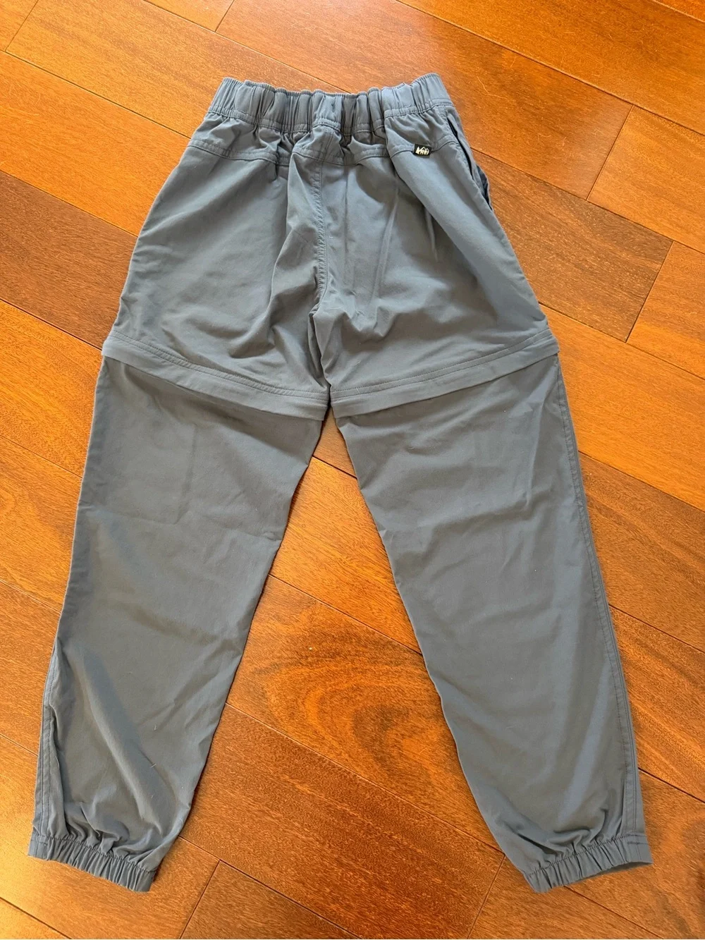 REI Kids Cargo Pants — Charcoal Gray Elastic Waist